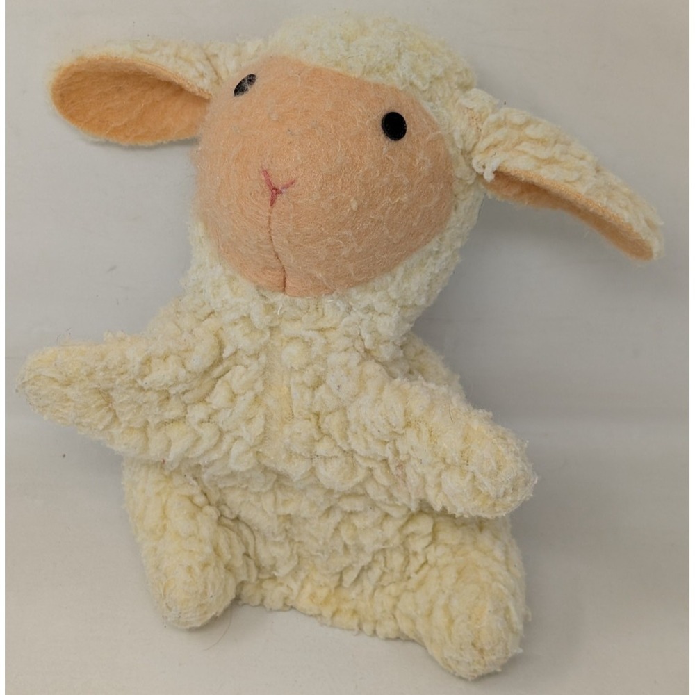 Vintage Fisher Price 1981 Lamb Puppet Fleecy Plush Stuffed Animal 1980s 80s 1981